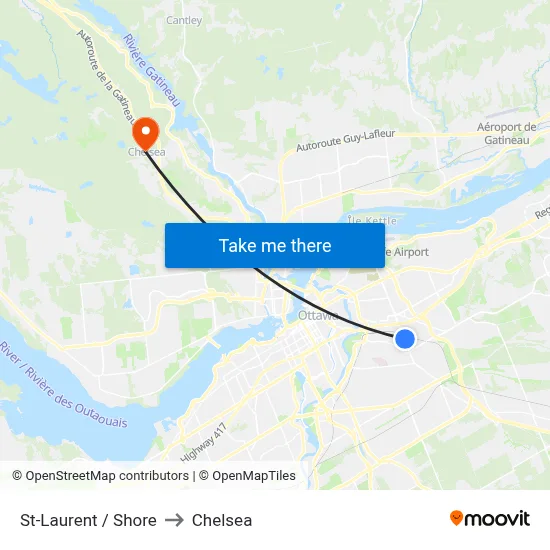 St-Laurent / Shore to Chelsea map