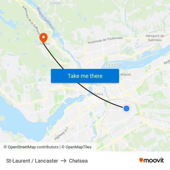 St-Laurent / Lancaster to Chelsea map