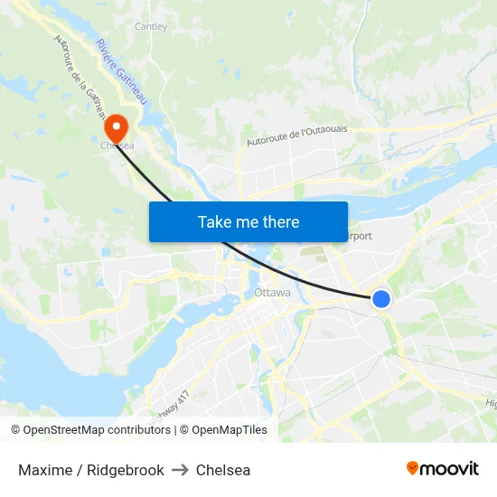 Maxime / Ridgebrook to Chelsea map