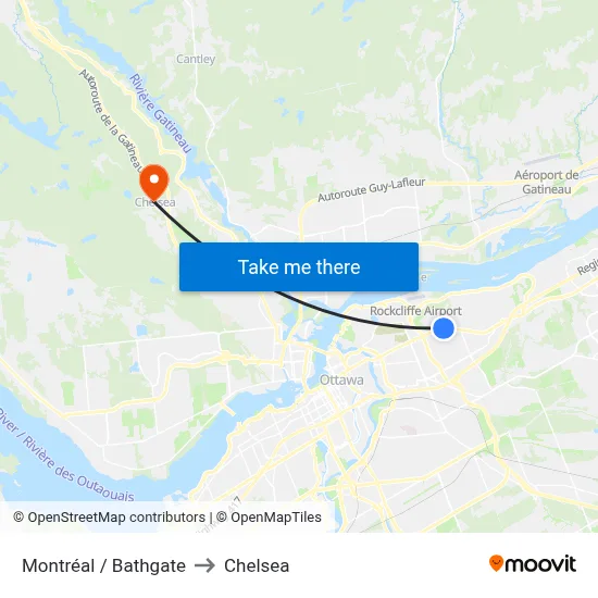 Montréal / Bathgate to Chelsea map