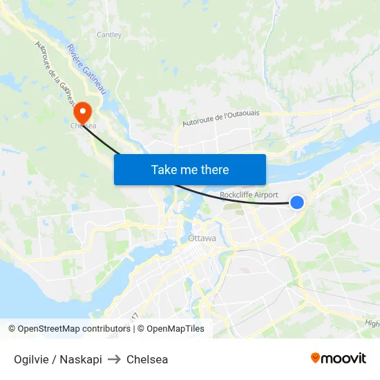 Ogilvie / Naskapi to Chelsea map