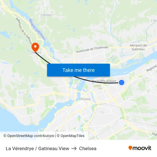 La Vérendrye / Gatineau View to Chelsea map