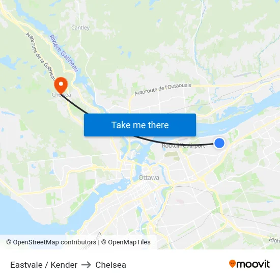 Eastvale / Kender to Chelsea map
