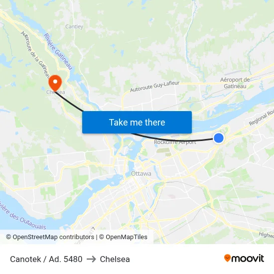 Canotek / Ad. 5480 to Chelsea map