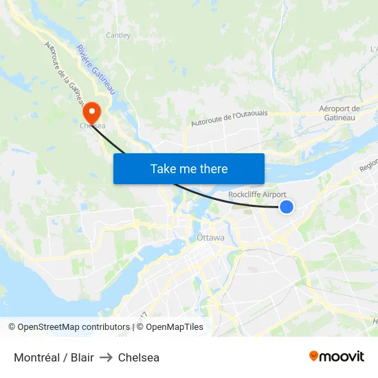 Montréal / Blair to Chelsea map