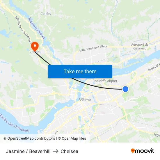 Jasmine / Beaverhill to Chelsea map