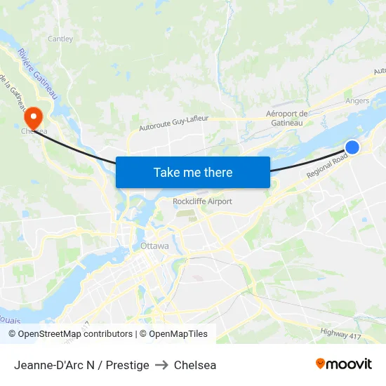 Jeanne-D'Arc N / Prestige to Chelsea map