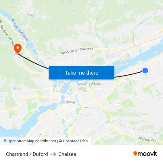 Chartrand / Duford to Chelsea map