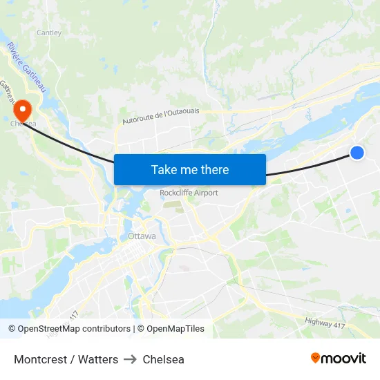 Montcrest / Watters to Chelsea map