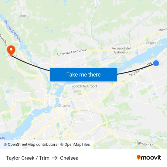 Taylor Creek / Trim to Chelsea map