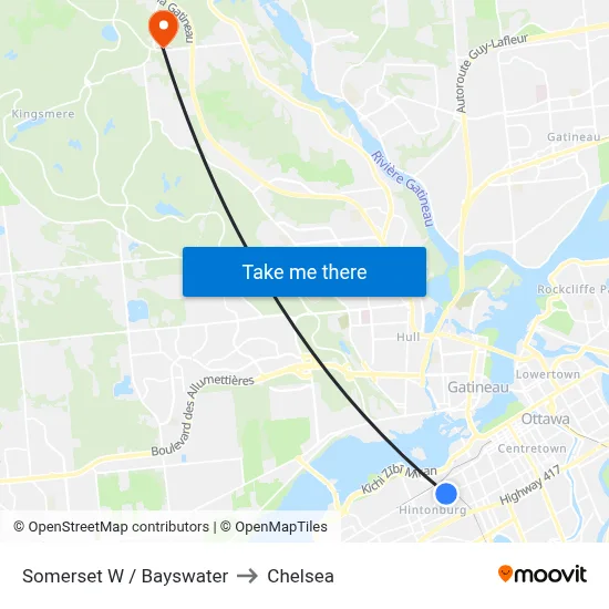 Somerset W / Bayswater to Chelsea map