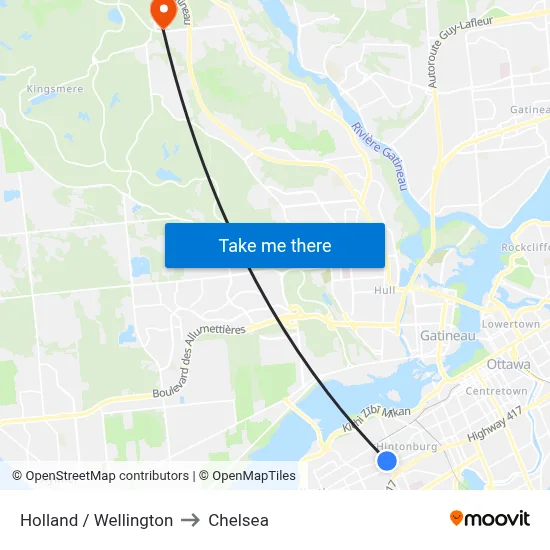 Holland / Wellington to Chelsea map