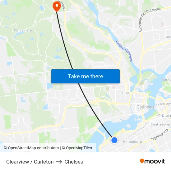 Clearview / Carleton to Chelsea map