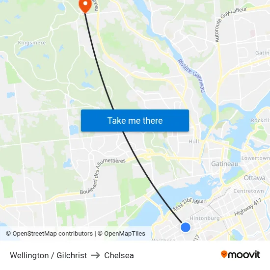 Wellington / Gilchrist to Chelsea map