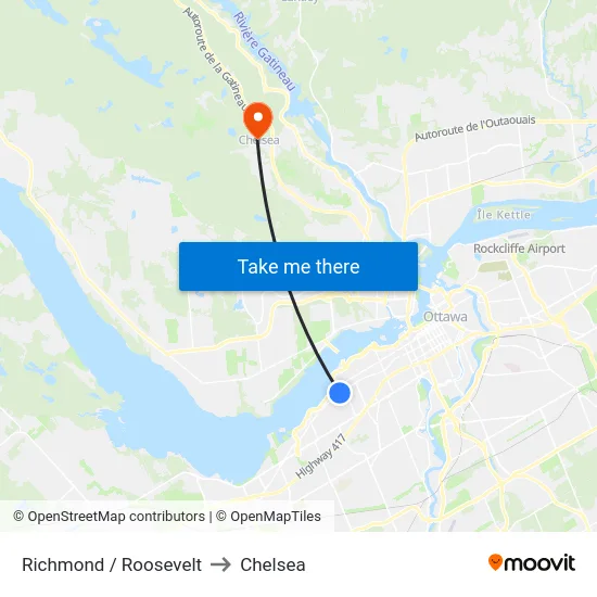 Richmond / Roosevelt to Chelsea map