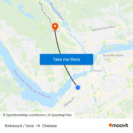 Kirkwood / Iona to Chelsea map