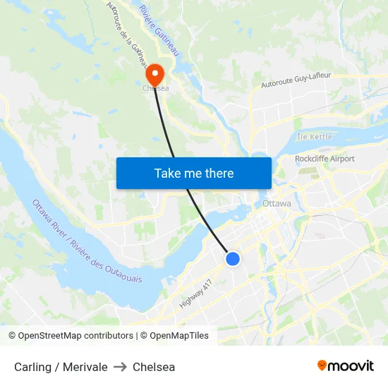 Carling / Merivale to Chelsea map