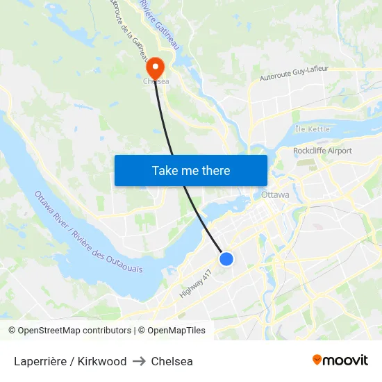 Laperrière / Kirkwood to Chelsea map