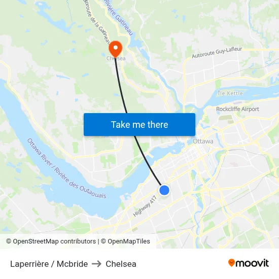 Laperrière / Mcbride to Chelsea map
