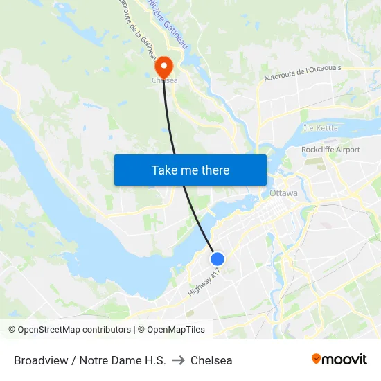 Broadview / Notre Dame H.S. to Chelsea map