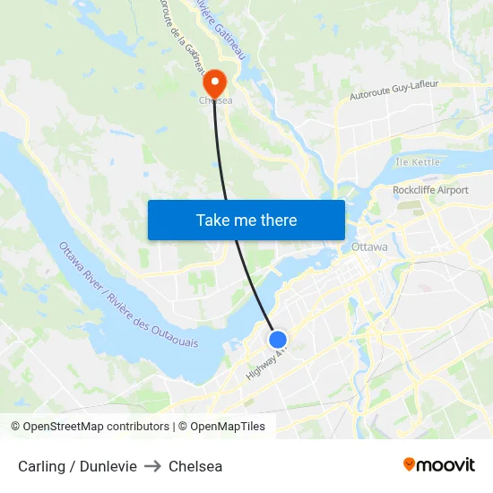 Carling / Dunlevie to Chelsea map