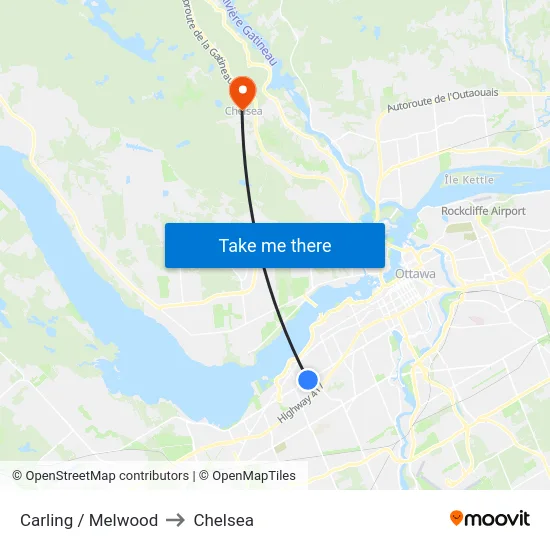 Carling / Melwood to Chelsea map