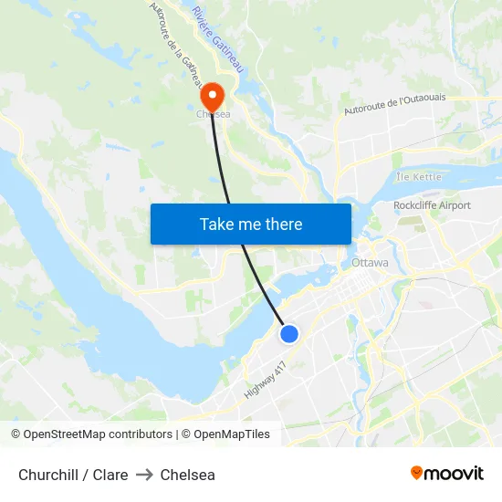 Churchill / Clare to Chelsea map