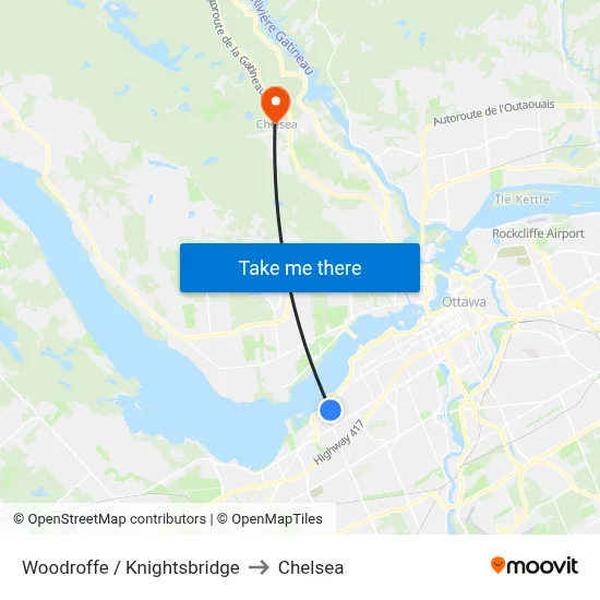 Woodroffe / Knightsbridge to Chelsea map