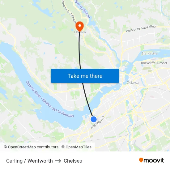 Carling / Wentworth to Chelsea map