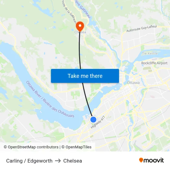 Carling / Edgeworth to Chelsea map