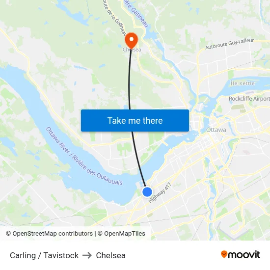 Carling / Tavistock to Chelsea map