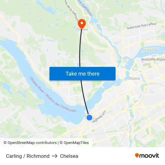 Carling / Richmond to Chelsea map