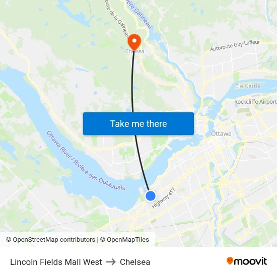 Lincoln Fields Mall West to Chelsea map