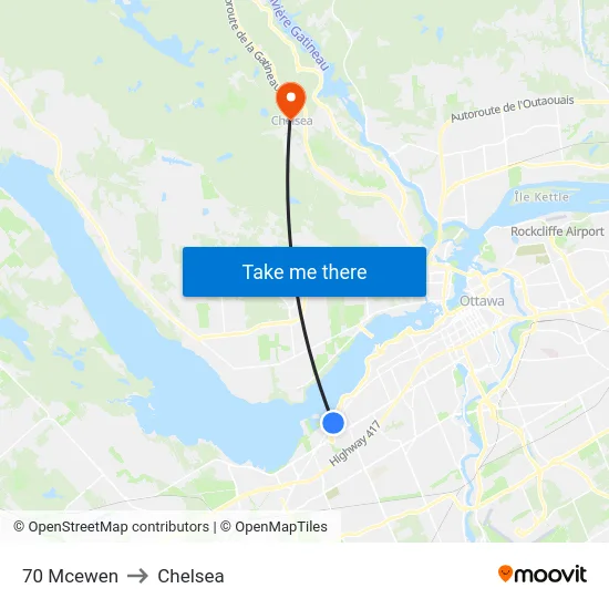 70 Mcewen to Chelsea map