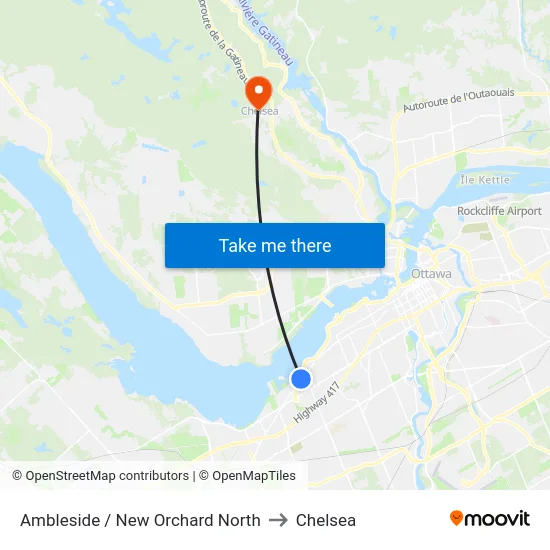 Ambleside / New Orchard North to Chelsea map
