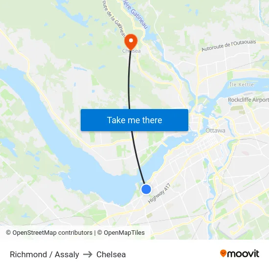 Richmond / Assaly to Chelsea map