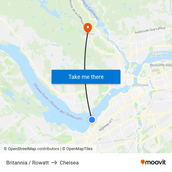 Britannia / Rowatt to Chelsea map
