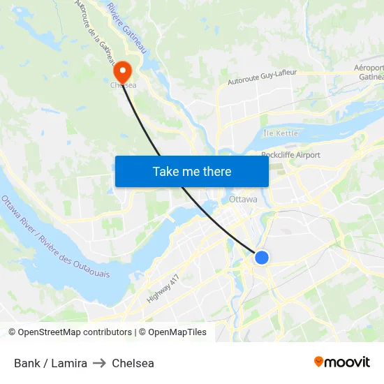 Bank / Lamira to Chelsea map