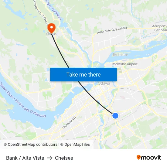 Bank / Alta Vista to Chelsea map