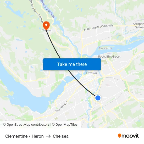 Clementine / Heron to Chelsea map