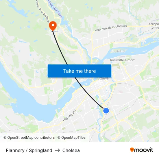 Flannery / Springland to Chelsea map