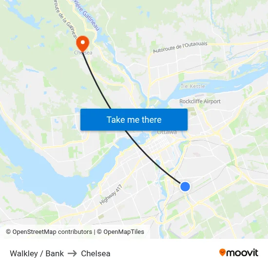 Walkley / Bank to Chelsea map