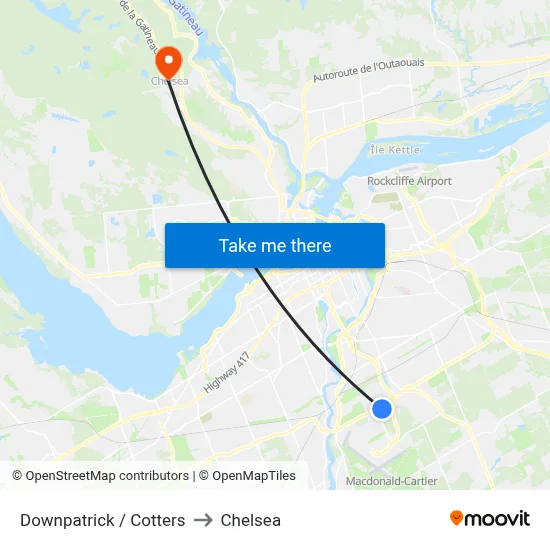 Downpatrick / Cotters to Chelsea map