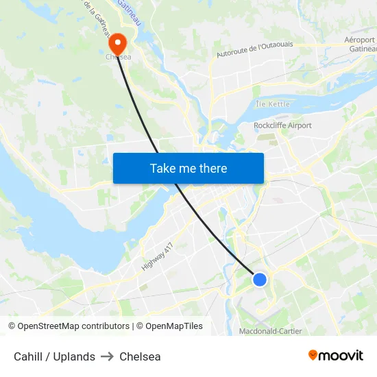 Cahill / Uplands to Chelsea map