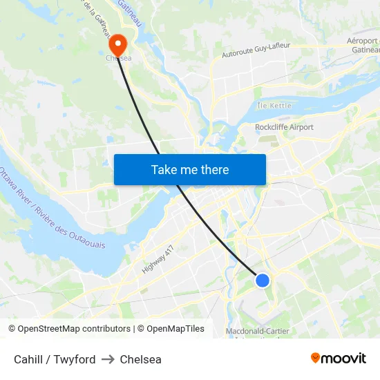 Cahill / Twyford to Chelsea map