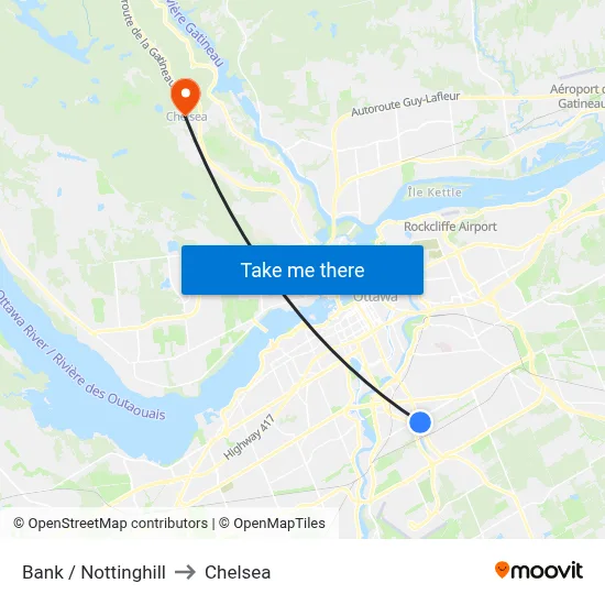 Bank / Nottinghill to Chelsea map