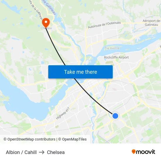 Albion / Cahill to Chelsea map
