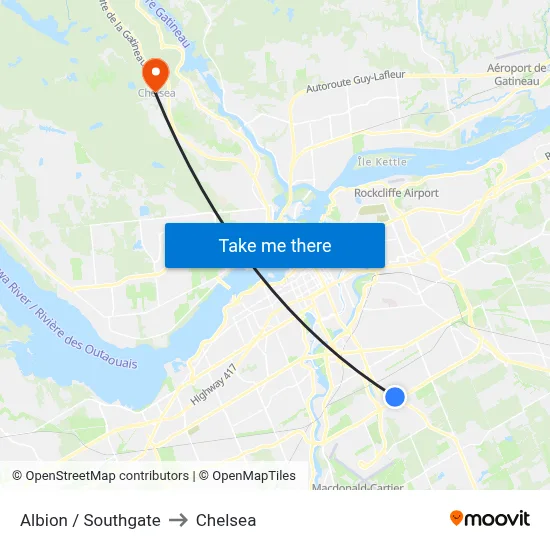 Albion / Southgate to Chelsea map