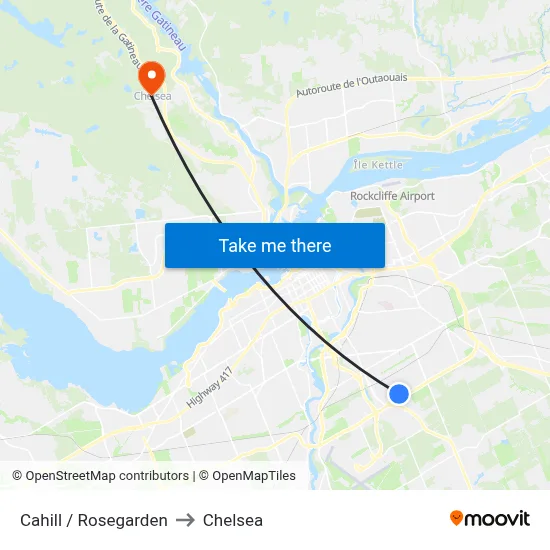 Cahill / Rosegarden to Chelsea map