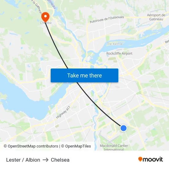 Lester / Albion to Chelsea map